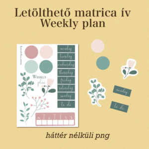 Letölthető matrica ív - Weekly plan