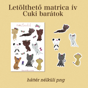 Letölthető matrica ív - Cuki barátok