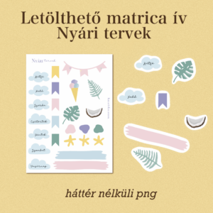 Letölthető matrica ív - Nyári tervek