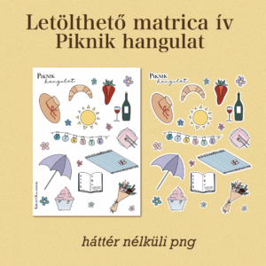 Letölthető matrica ív - Piknik hangulat