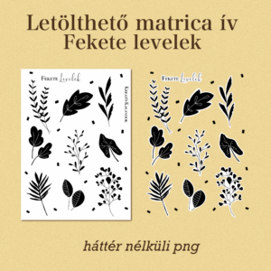 Letölthető matrica ív - Fekete levelek