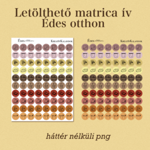 Letölthető matrica ív - Édes otthon