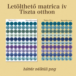 Letölthető matrica ív - Tiszta otthon