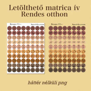 Letölthető matrica ív - Rendes otthon