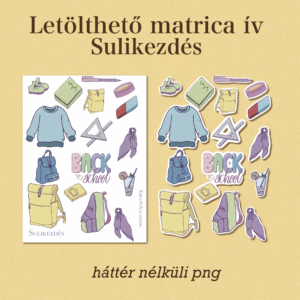 Letölthető matrica ív - Sulikezdés